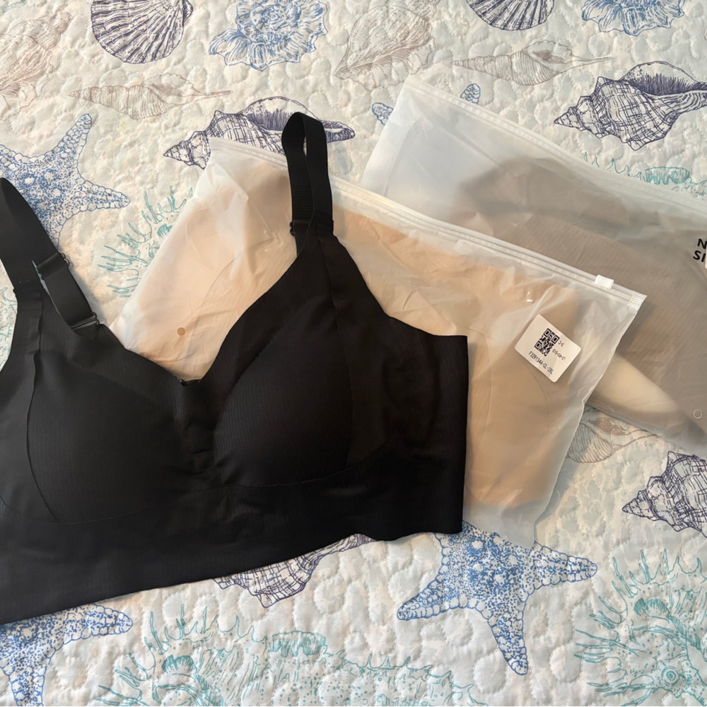 Viral TikTok Black, beige and taupe wireless Bras.